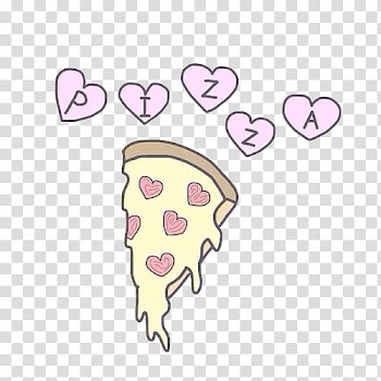 Overlays , slice of pizza with heart toppings illustration transparent background PNG clipart