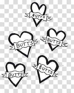 Overlays y firmas , Butts hearts art transparent background PNG clipart