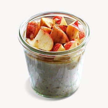 Overnight oats isolated image on white | Free Photo - rawpixel
