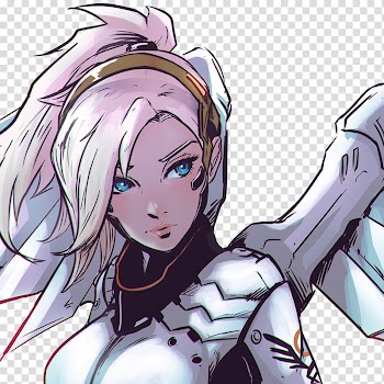Overwatch Mercy Fan art Widowmaker, Anime transparent background PNG clipart