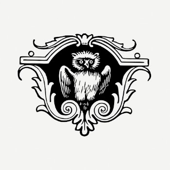 Owl baroque ornament drawing, vintage | Free PSD - rawpixel