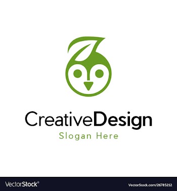 Owl bird leaf creative nature logo vector image