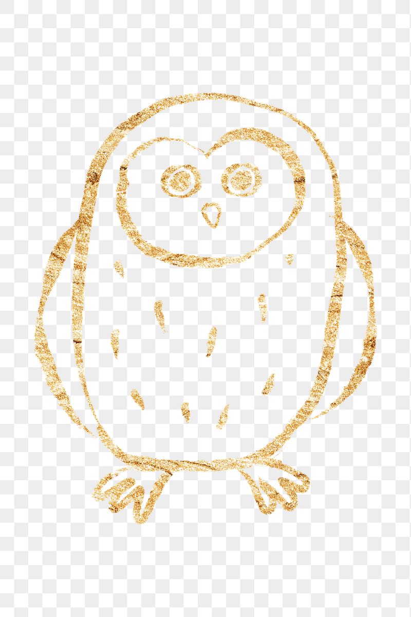 Owl bird png sticker, gold | Free PNG Illustration - rawpixel
