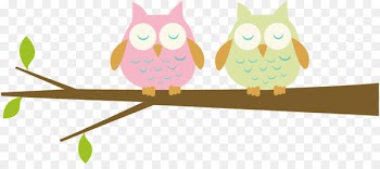 Owl Branch Clip art - Two cute owls 