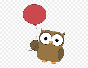 Owl Carried Away By Balloon - Owl Clipart