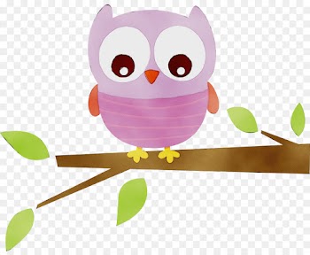 owl cartoon branch bird of prey clip art