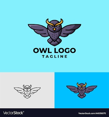 owl cartoon mascot logo design