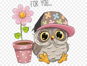 Owl Cartoon Royalty-free Stock photography - Vector Owl with potted 