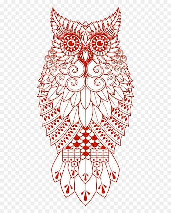 Owl Drawing Tattoo - Red Owl 