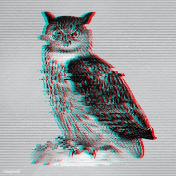 Owl glitch style design element  | Free  illustration - 2346616
