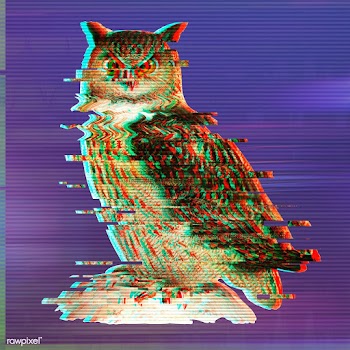 Owl glitch style design element  | Free  illustration - 2346618