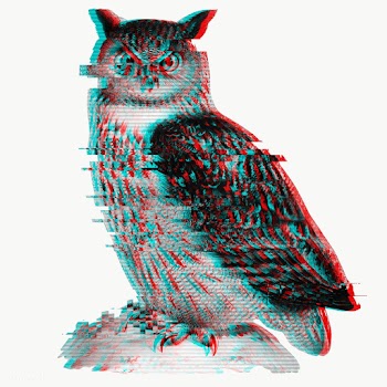 Owl glitch style sticker overlay  | Free  transparent png - 2346604