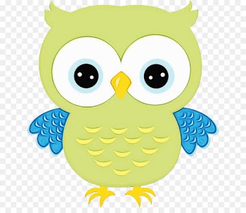 owl green yellow bird cartoon