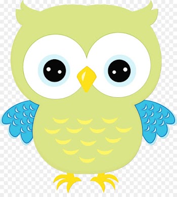 owl green yellow bird clip art