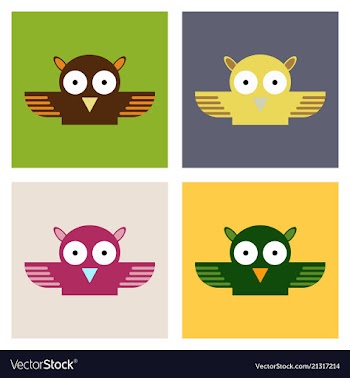 Owl - icon design on background vector image