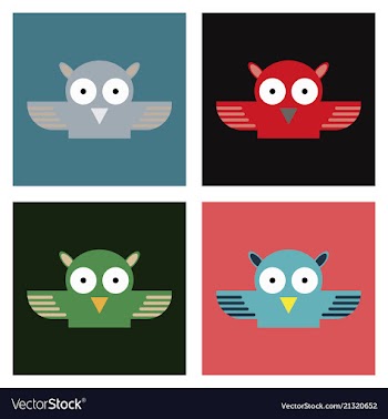 Owl - icon design on background vector image