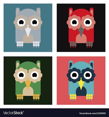 Owl - icon design on background vector image