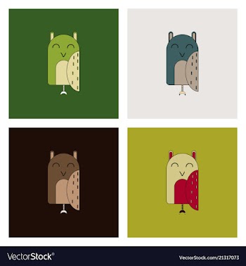 Owl - icon design on white background vector image