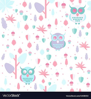 Owl in leaves pattern vector image