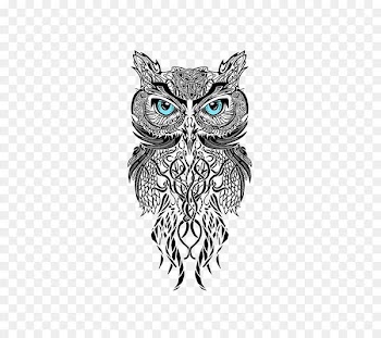 Owl Man's Ruin Tattoo & Piercing Black-and-gray Scleral tattooing - owl 