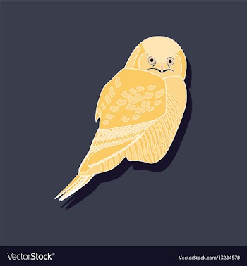 Owl paper sticker on stylish background vector image