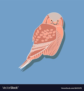 Owl paper sticker on stylish background vector image