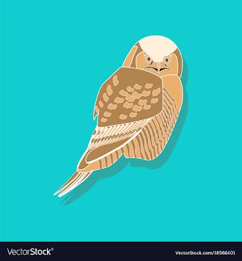Owl paper sticker on stylish background vector image