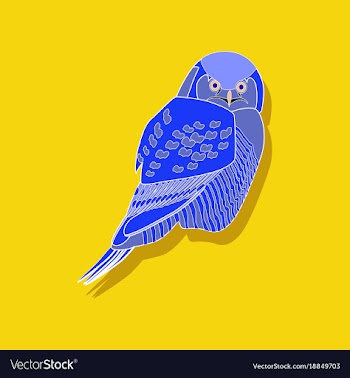 Owl paper sticker on stylish background vector image