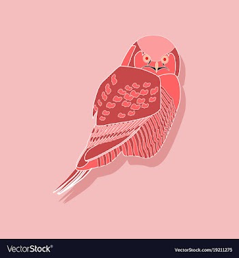 Owl paper sticker on stylish background vector image