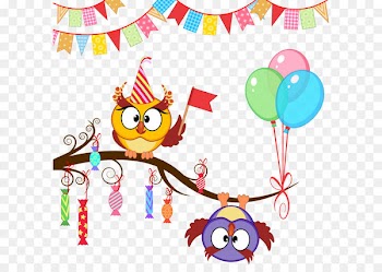 Owl Party Birthday Gift Clip art - Vector Birthday Owl 