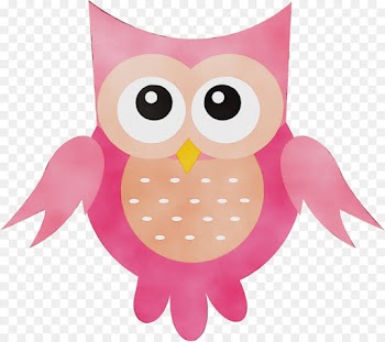 owl pink bird bird of prey cartoon