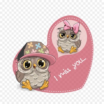 Owl Royalty-free Cartoon Illustration - Owl Love 