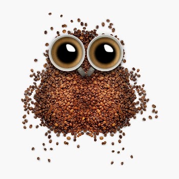 Owl shape coffee collage element, | Free PSD - rawpixel