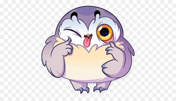 Owl, Sticker, Telegram, Cartoon, Purple PNG