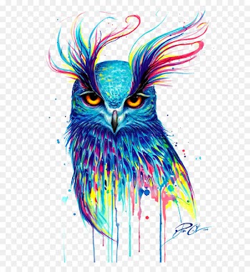 Owl T-shirt Bird Drawing Painting - owl 