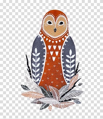 Owl Visual arts Watercolor painting Printmaking, Red Owl transparent background PNG clipart