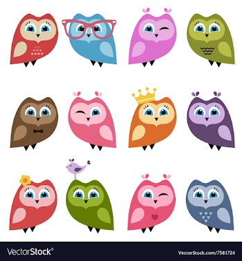  					Owls and owlets set vector&nbsp;image														