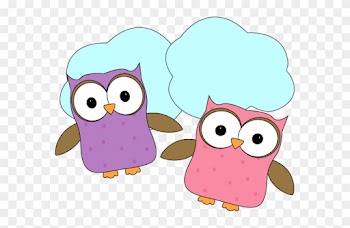 Owls Flying Through Clouds - Flying Owl Clip Art