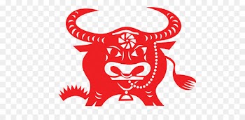 Ox Chinese zodiac Snake Chinese New Year - Paper-cut cow 