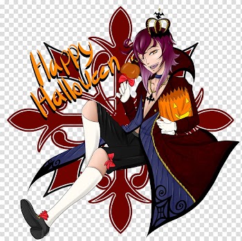 P A For Halloween I ll be, boy anime character with purple hair transparent background PNG clipart