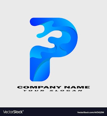 p abstract modern 3d letter logo