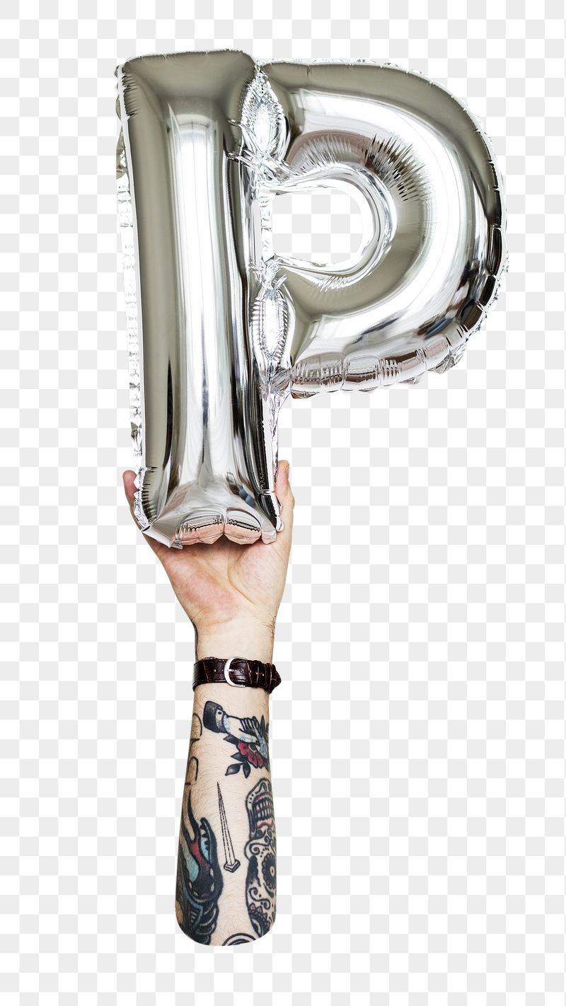 P balloon png sticker, silver | Free PNG - rawpixel