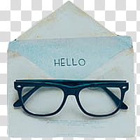 P, black framed sunglasses on white paper transparent background PNG clipart