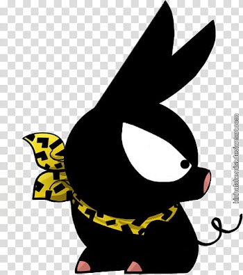 P-chan, black animal sticker transparent background PNG clipart