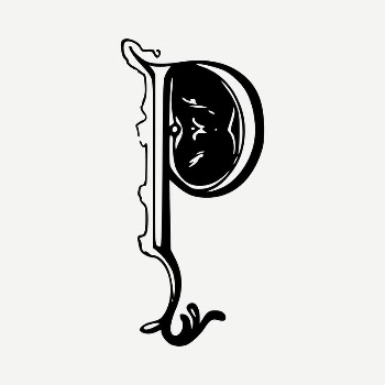 P letter drawing, vintage illustration | Free PSD - rawpixel