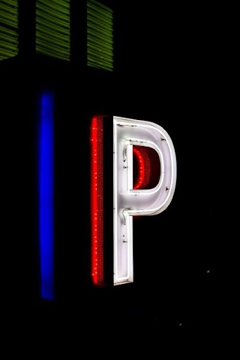 P neon signage