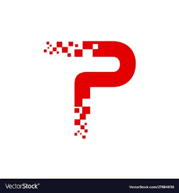 P pixel logo template vector image