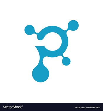 P technology logo template vector image