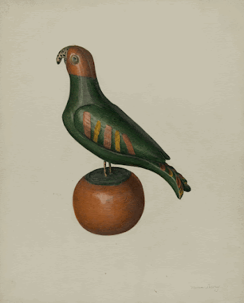 Pa. German Parrot (1935&ndash;1942) by Mina | Free Photo - rawpixel