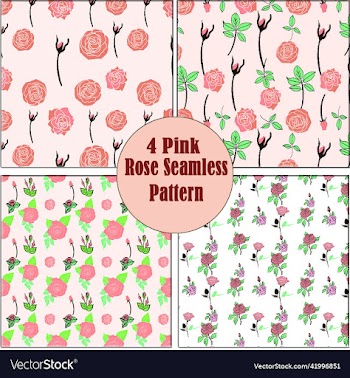 pacific pink rose flower seamless pattern